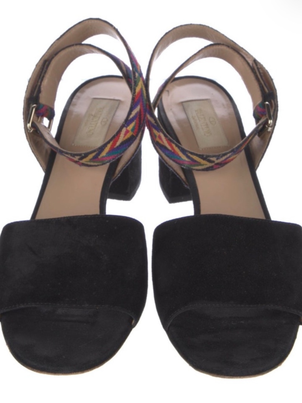 Valentino Suede Embroidered Accent Sandals Women US 9